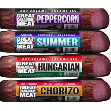 GREAT CANADIAN MEATS DRIED SAUSAGES ASSORTED 275G