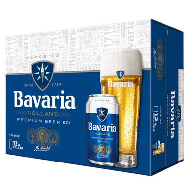 BAVARIA BEER CANS 12X355ML