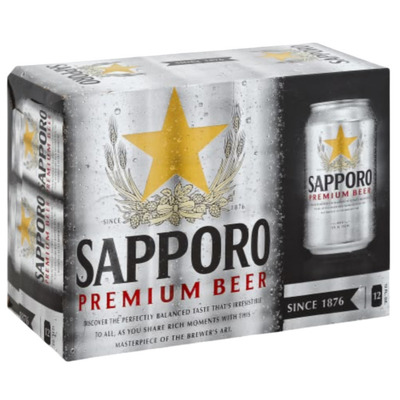 SAPPORO BEER CANS 12X355ML